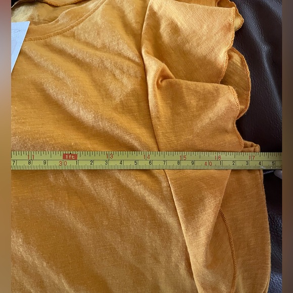NWT Jessica Simpson YARA RUFFLED SLEEVES BLOUSE BUTTERCUP/GOLD SIZE:SMALL - Picture 6 of 10